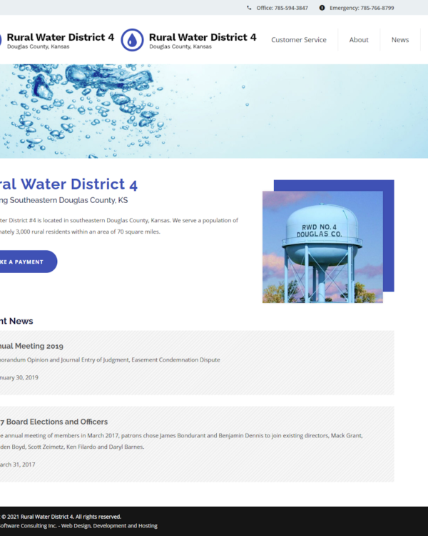 Rural Water District 4 website screenshot
